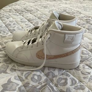 Women’s Nike Court Royale 2 Mid  - White Snakeskin Swoosh